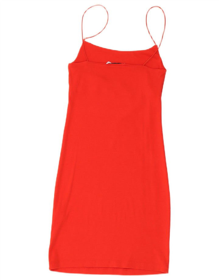 Rochie pentru femei Zara UK 12 Bumbac roșu mediu