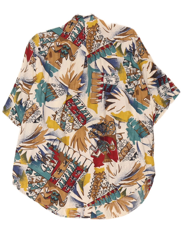 Cămașă hawaiană supradimensionată vintage pentru femei UK 16 mare, multicoloră, retro