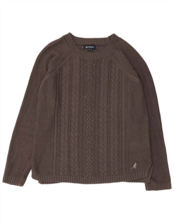 Pulover Kangol pentru femei cu gât de barcă UK 10 Mic gri acrilic