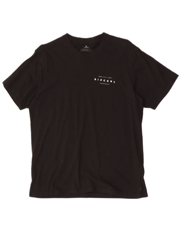 Tricou grafic pentru bărbați Rip Curl, cu croiala standard, Top mare din bumbac negru