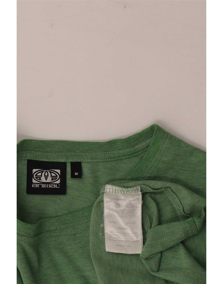 Tricou grafic pentru bărbați Animal Top Bumbac verde mediu
