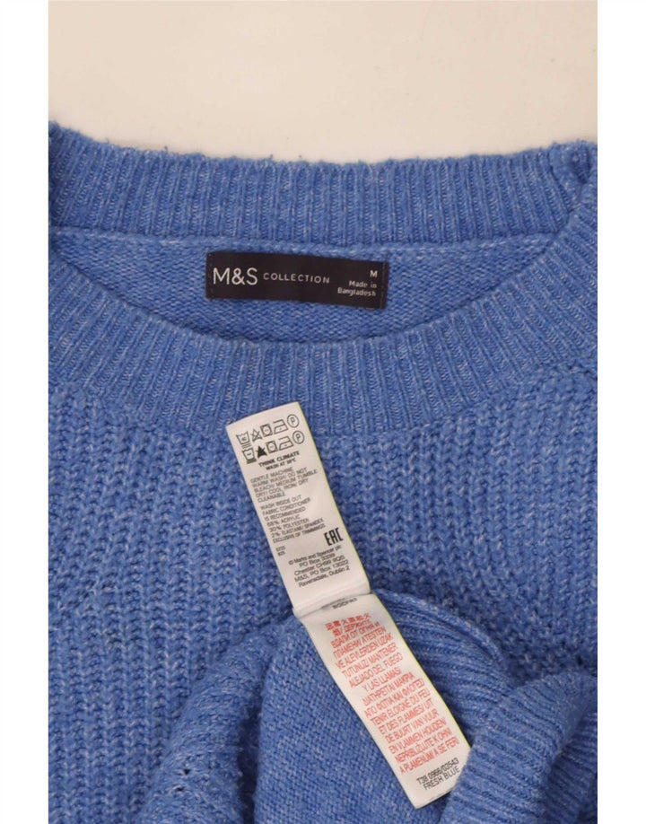 Marks & Spencer Pulover supradimensionat pentru femei cu gâtul rotund, UK 14 Medium Blue