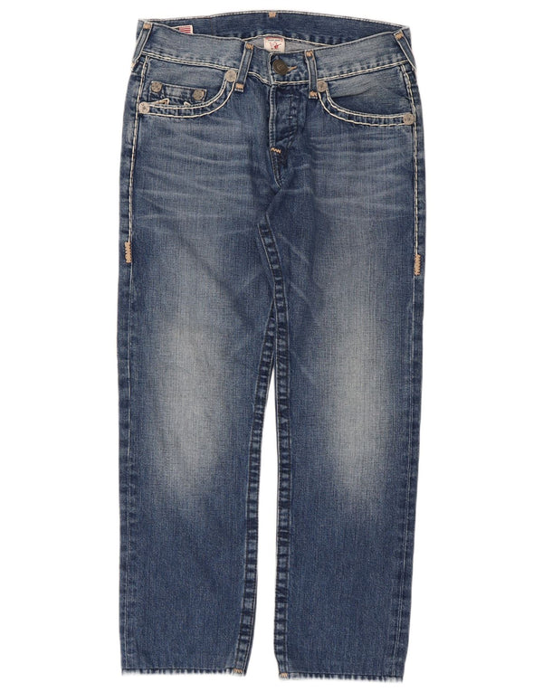 Blugi drepti pentru femei True Religion L31 L28 Bumbac albastru