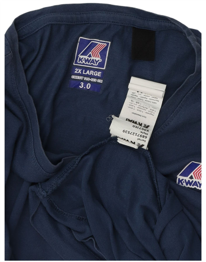 Tricou pentru bărbați K-WAY Top 2XL Bumbac bleumarin