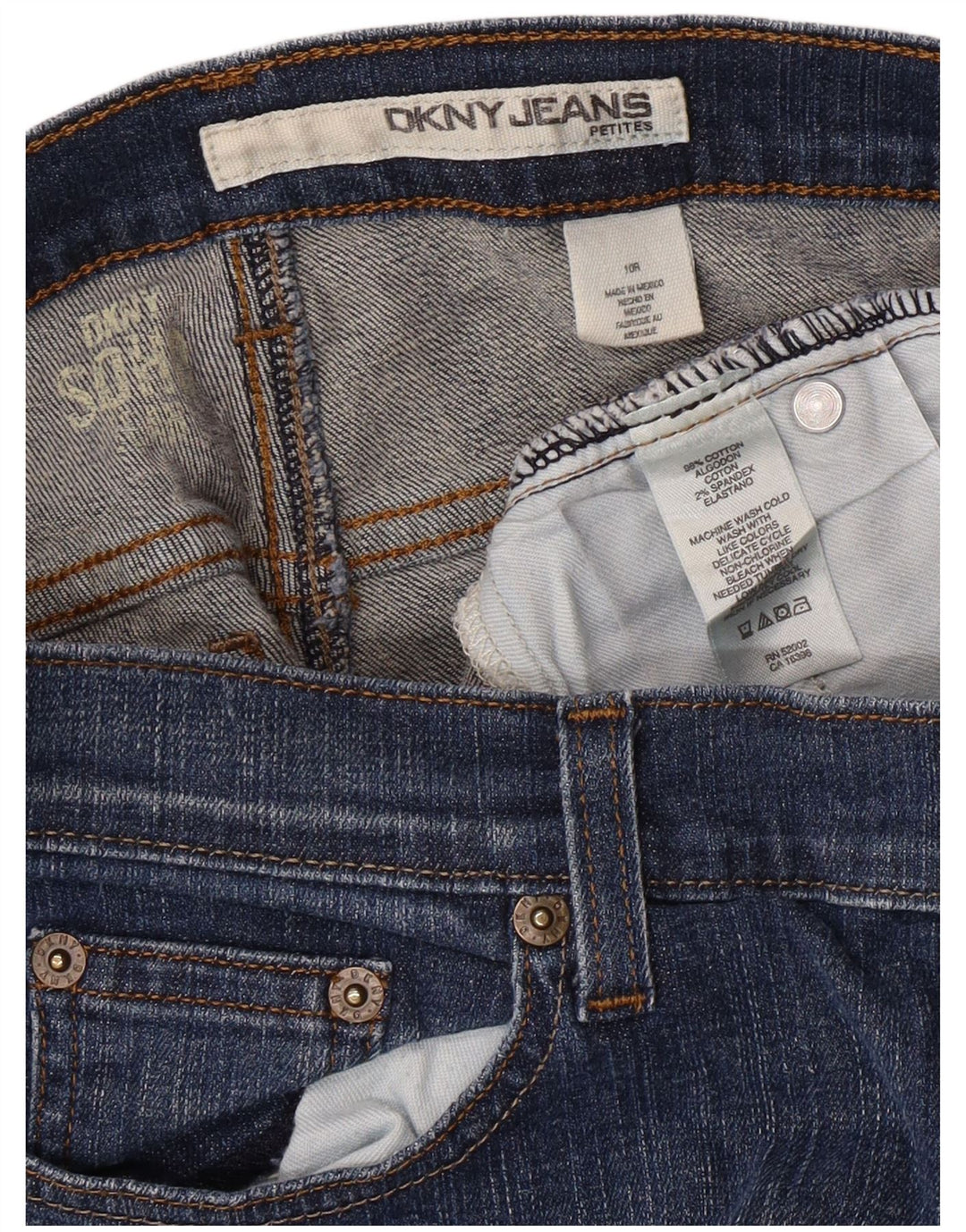 DKNY Jeans Bootcut pentru femei mici US 10 Large W30 L26 Blue Bumbac