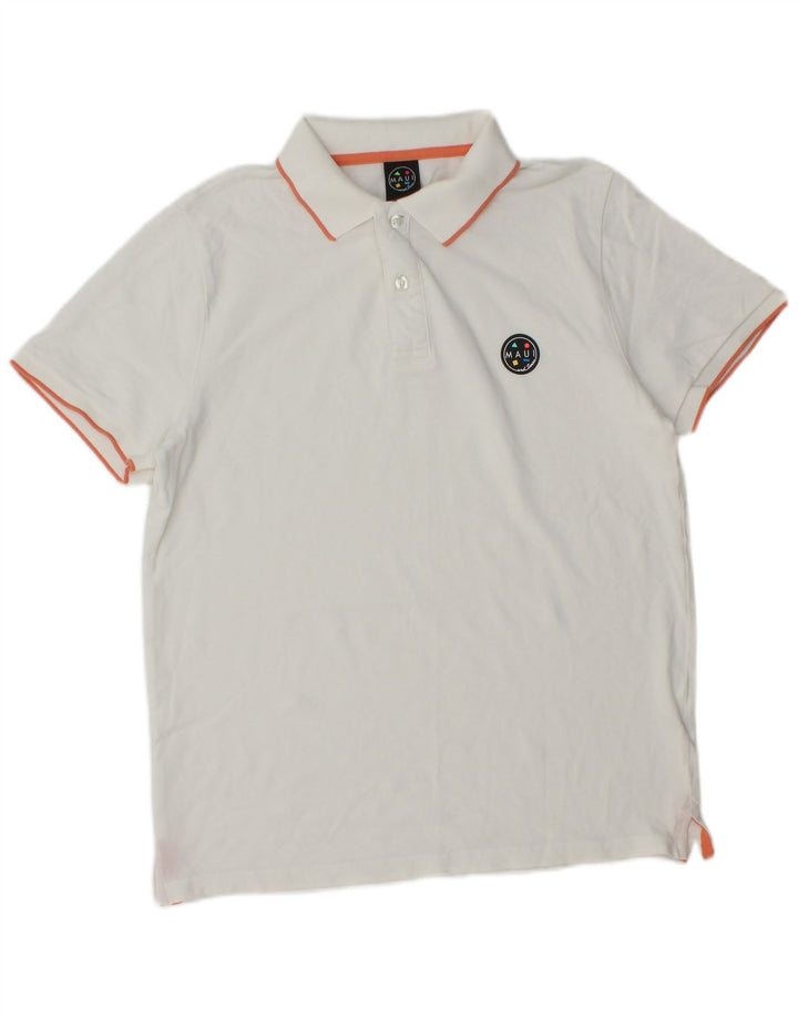 Tricou polo pentru bărbați Maui and Sons, bumbac alb mic