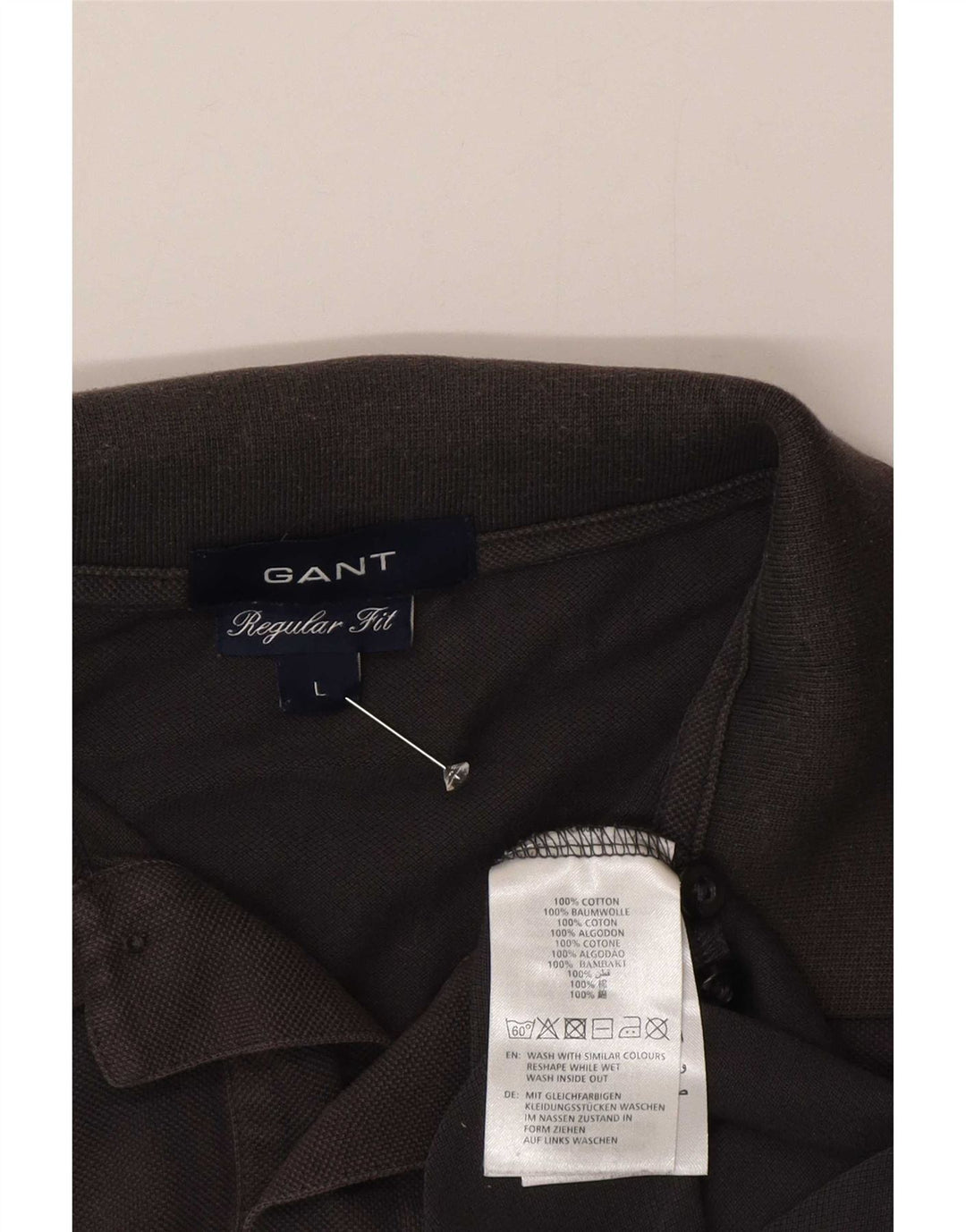 Cămașă polo Gant pentru bărbați, bumbac, gri mare