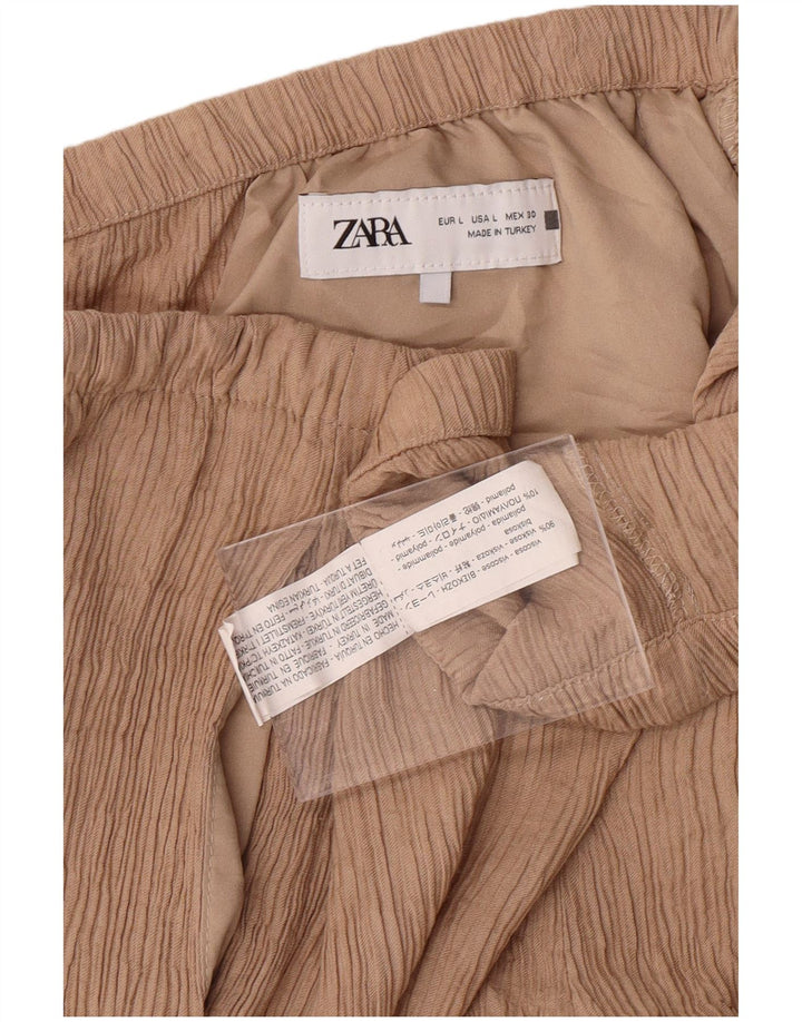 Pantaloni de trening ZARA pentru femei UK 16 mare, bej, viscoză