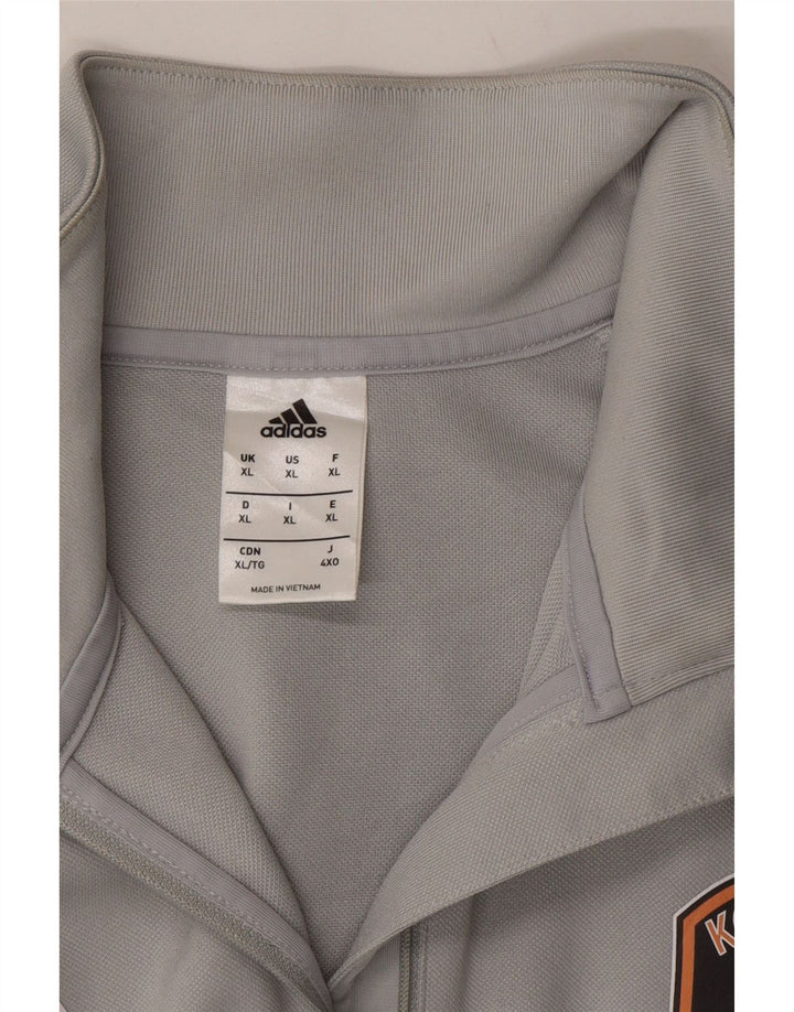 ADIDAS Mens Zip Neck Pullover Tracksuit Top XL Grey Polyester Vintage Adidas and Second-Hand Adidas from Messina Hembry 