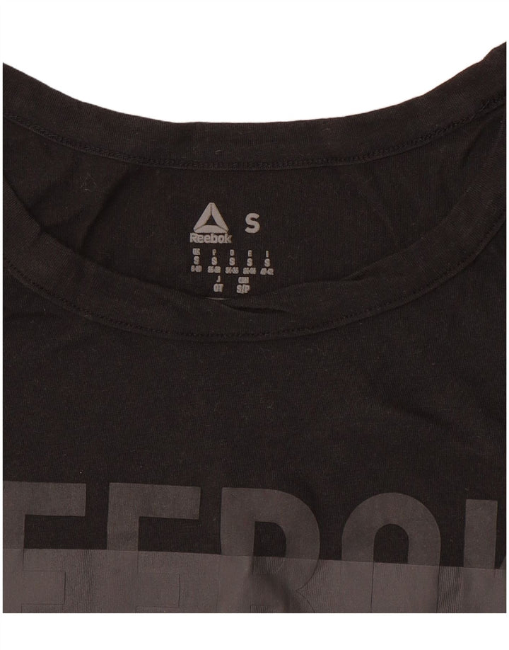 Top cu vestă grafică Reebok pentru femei UK 8/10 Small Black
