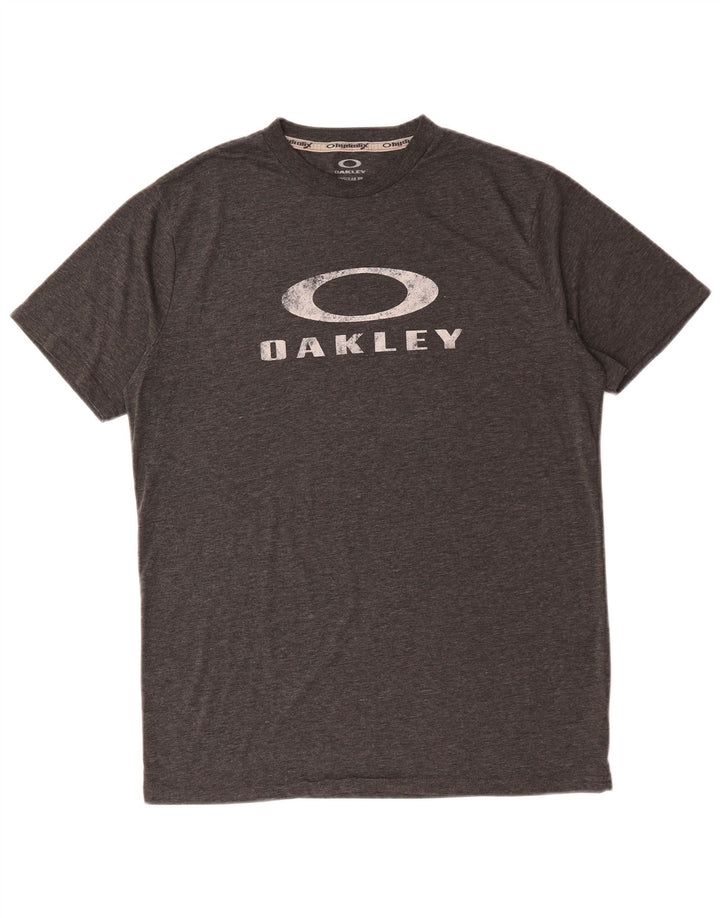 Tricou grafic Oakley pentru bărbați, cu croială regulată, de sus, gri mediu