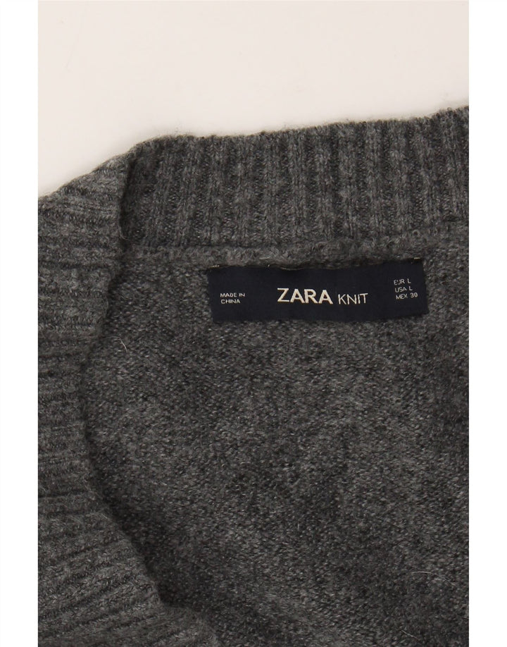 Pulover cardigan supradimensionat pentru femei Zara UK 16 mare gri