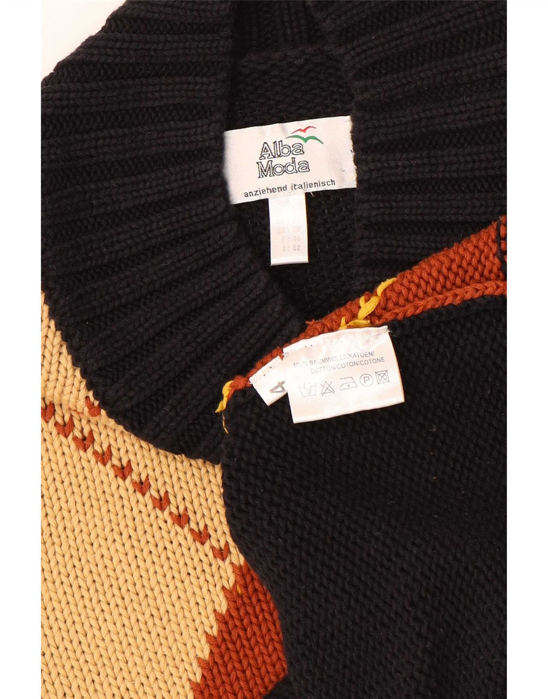 Pulover cu gât țestoasă pentru femei Alba Moda UK 20 2XL Negru Argyle/Diamond