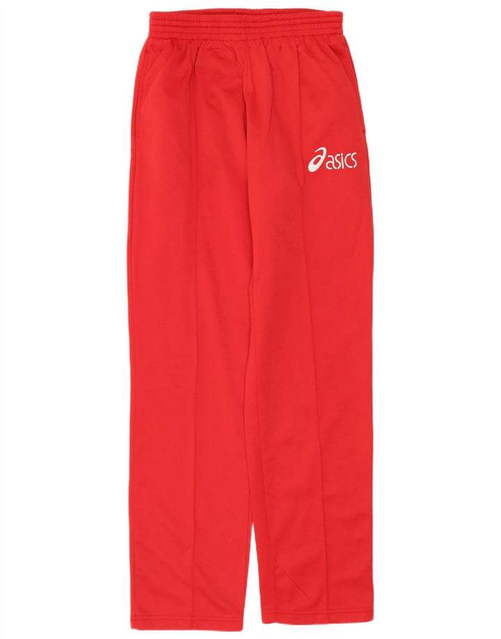 Pantaloni de trening grafic ASICS pentru femei UK 10 Poliester roșu mic