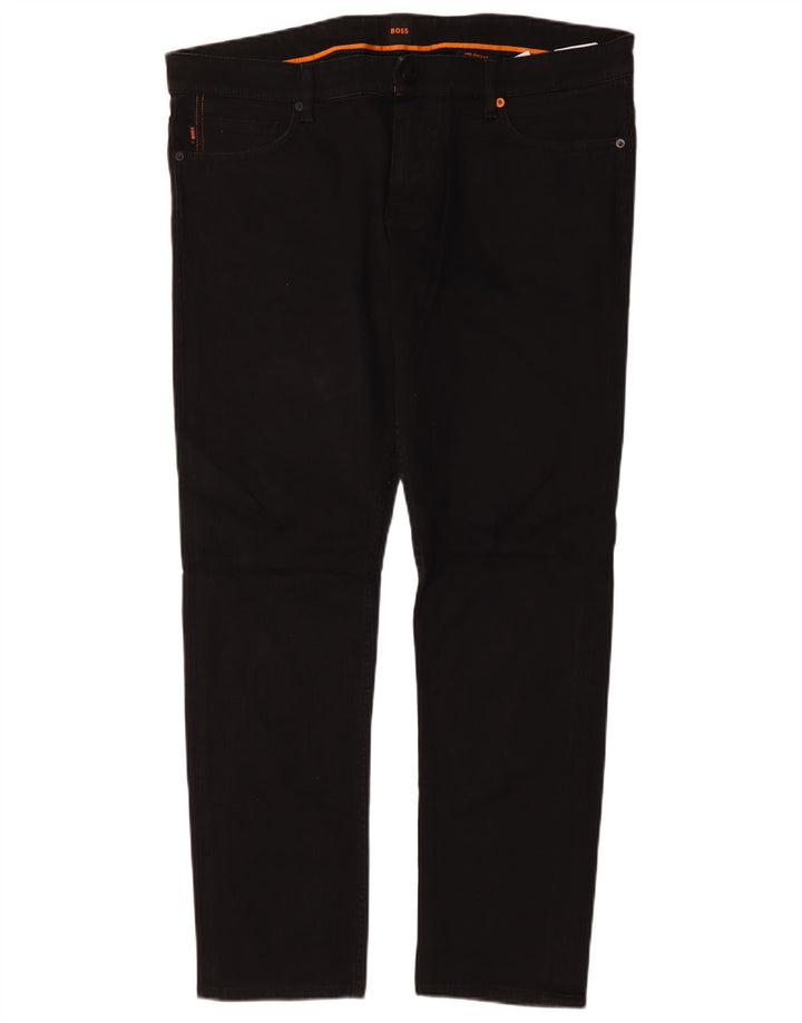 Pantaloni casual HUGO BOSS Delaware Slim Fit L36 L30 bumbac negru