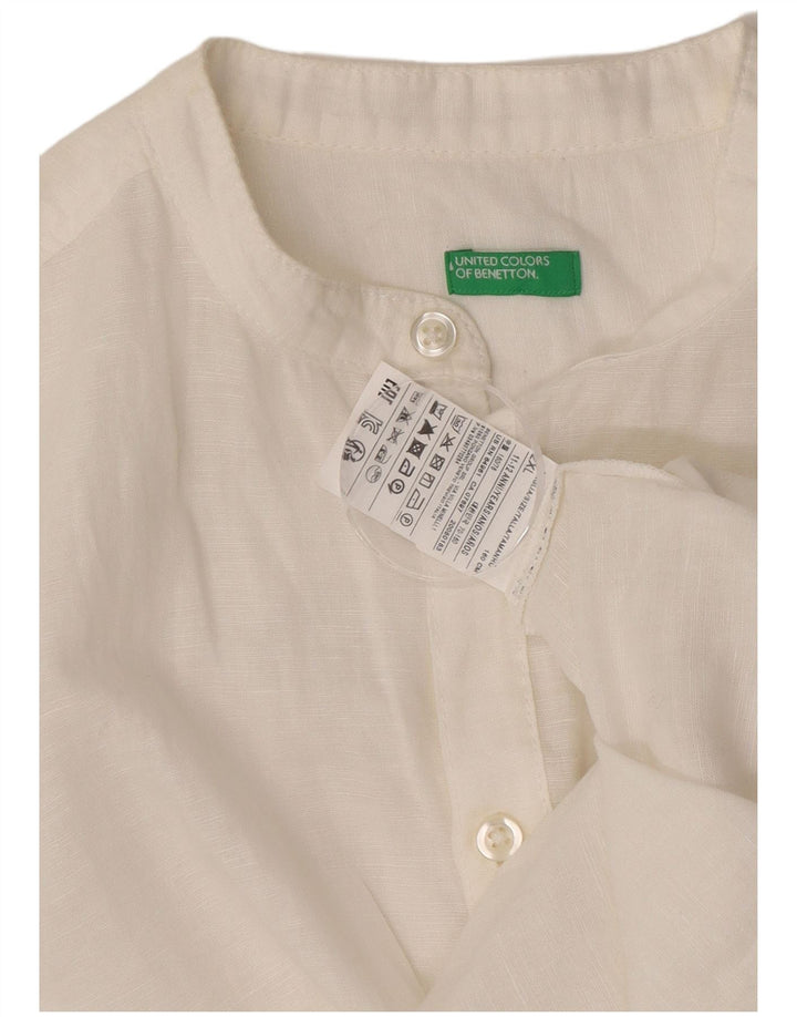 Camasa cu maneca scurta Benetton pentru baieti 11-12 ani 2XL in alb