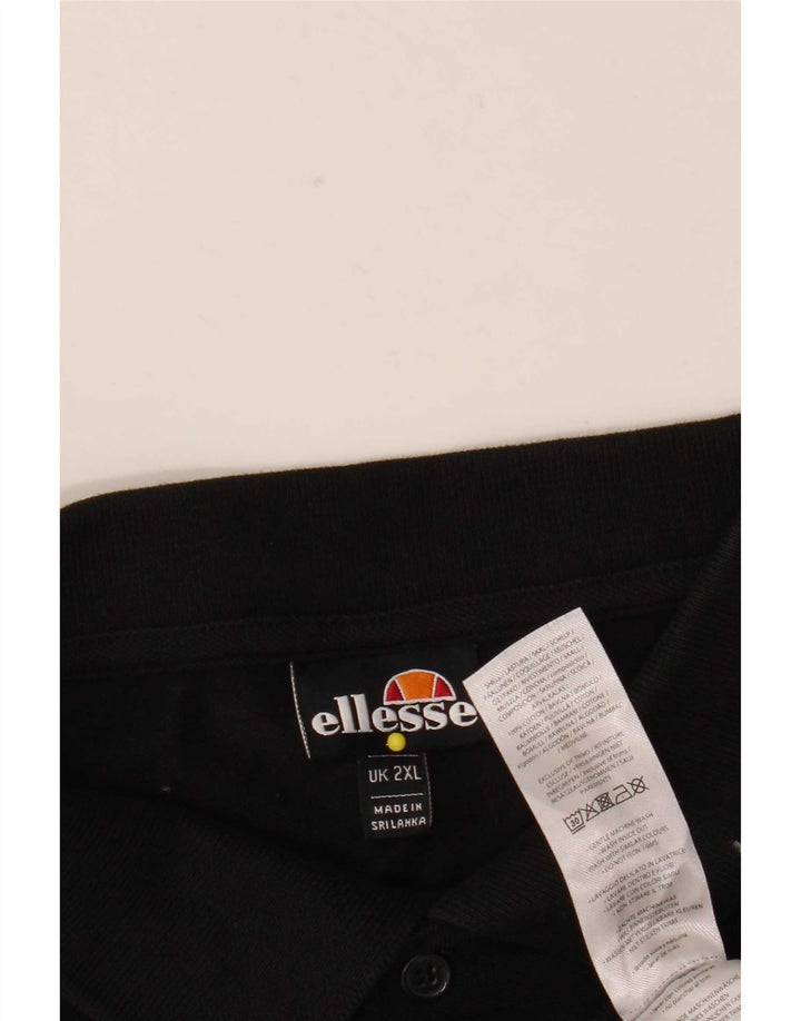 Tricou polo pentru bărbați Ellesse 2XL, bumbac negru