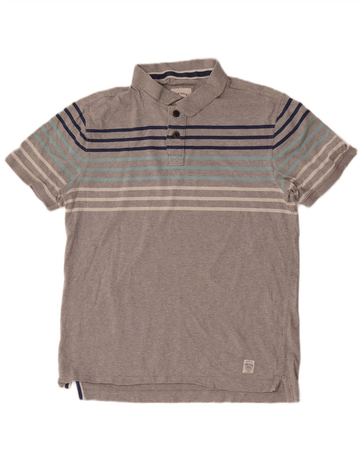 Tricou polo pentru bărbați Fat Face, bumbac cu dungi gri mediu