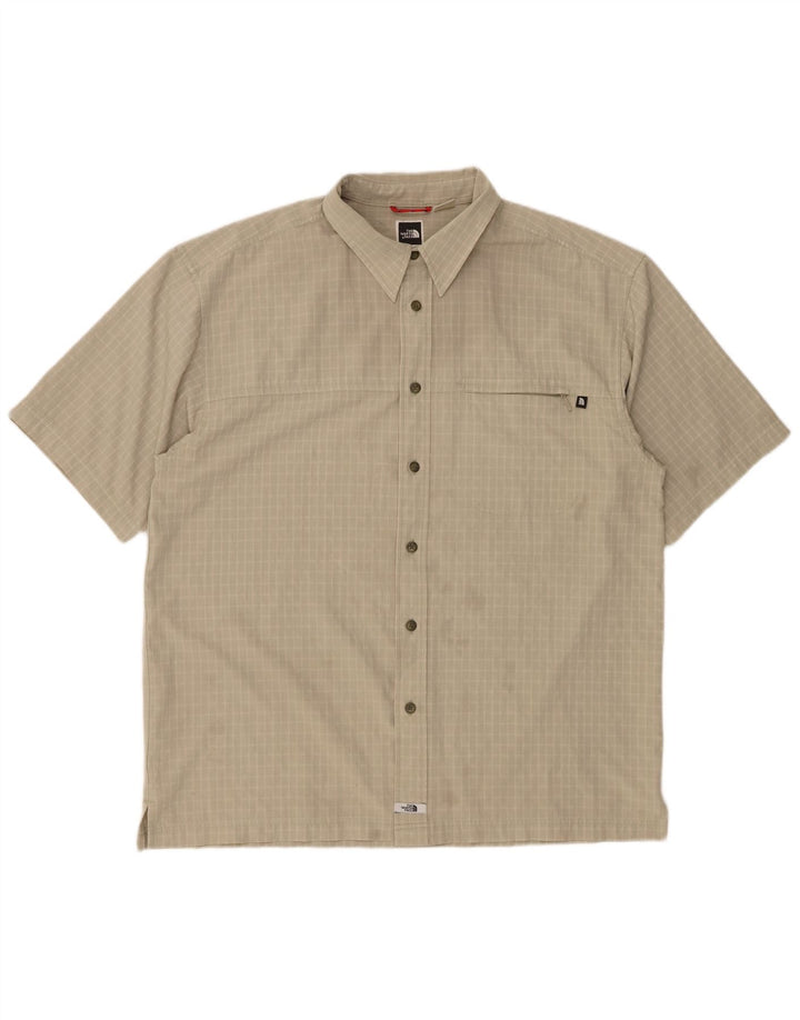 Cămașă cu mânecă scurtă pentru bărbați The North Face, XL, poliester cu carouri verde