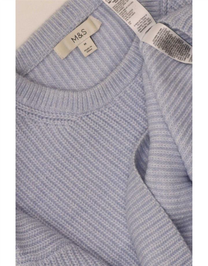 Pulover pentru femei Marks & Spencer cu decolteu triplu UK 14 Poliester albastru mediu
