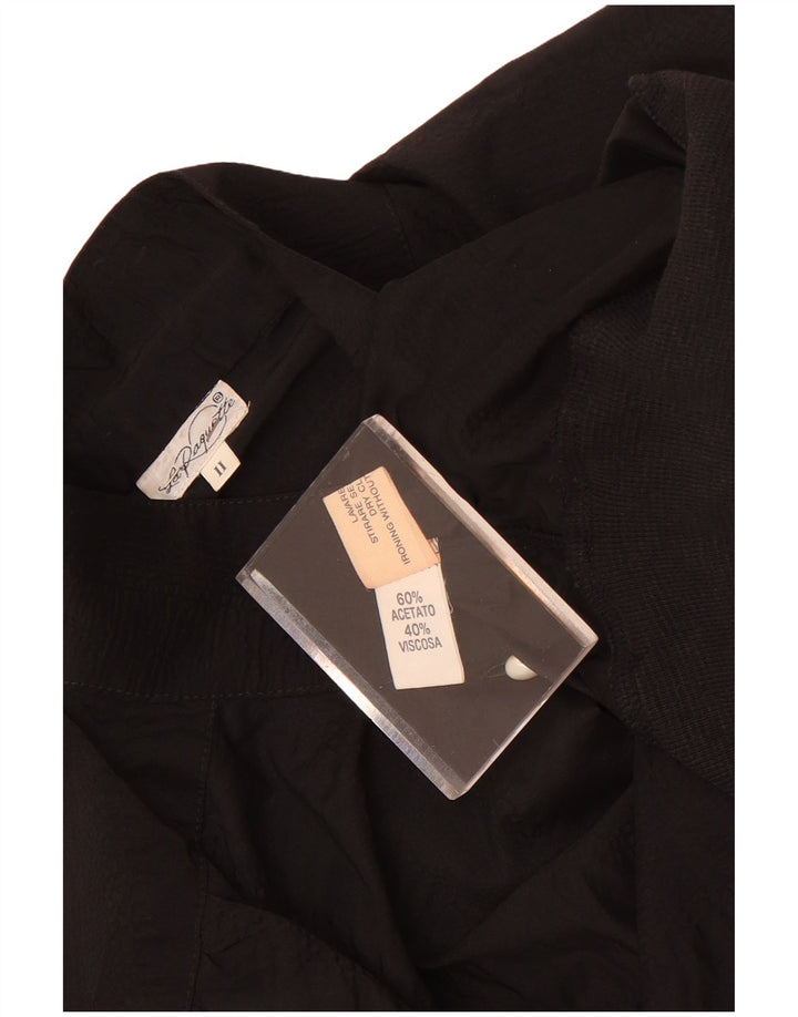 Bluză cămașă vintage pentru femei UK 18 XL Acetat negru