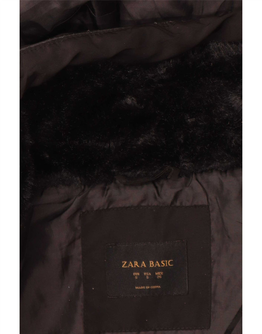 Jachetă căptușită cu glugă pentru femei Zara UK 10 Small Black
