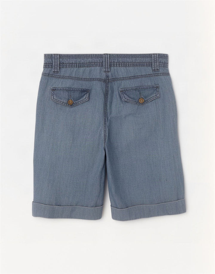Bermude M&Co pentru femei UK 14 Large W32 Blue Bumbac