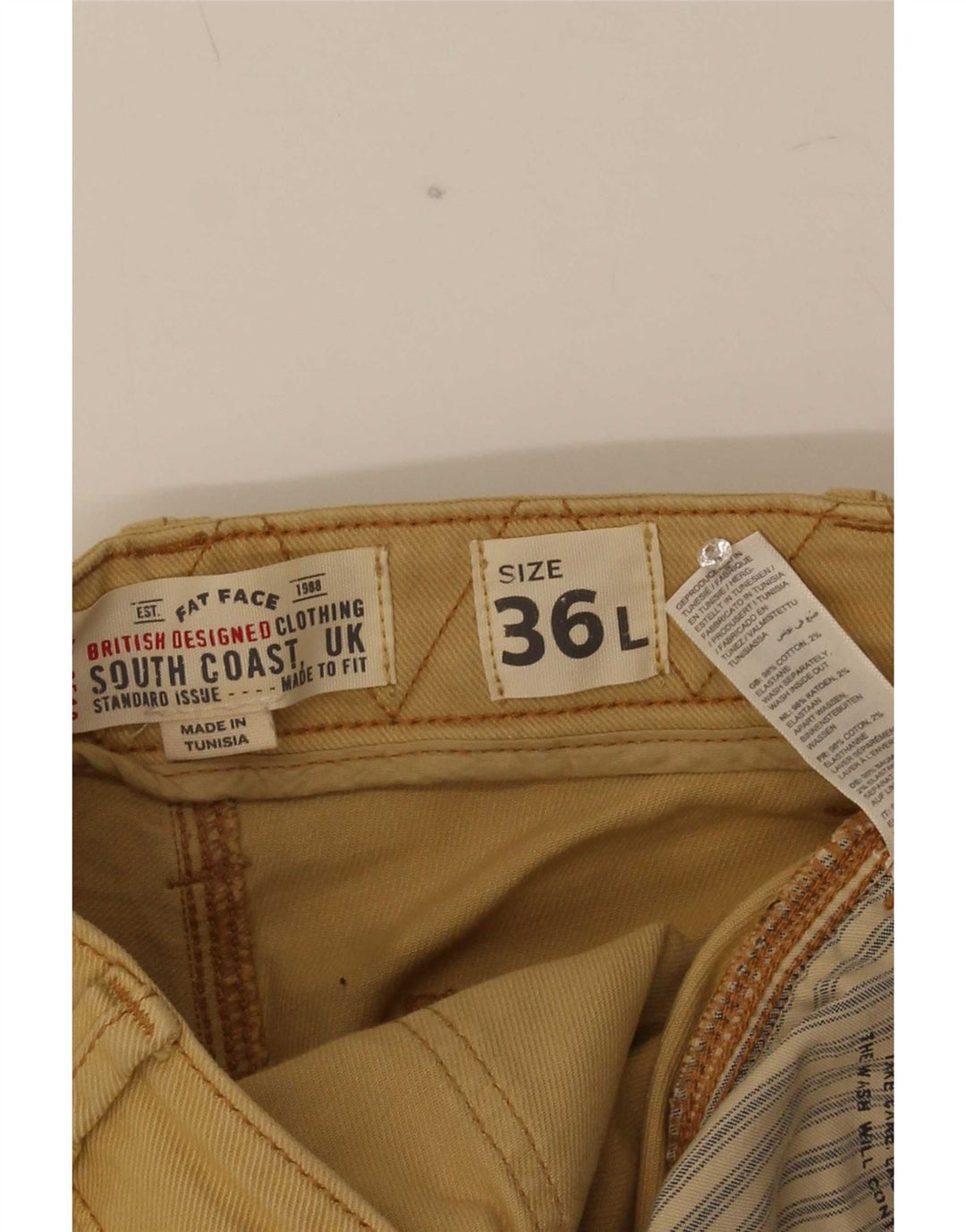 Bermude pentru bărbați Fat Face W36 Large Beige Bumbac