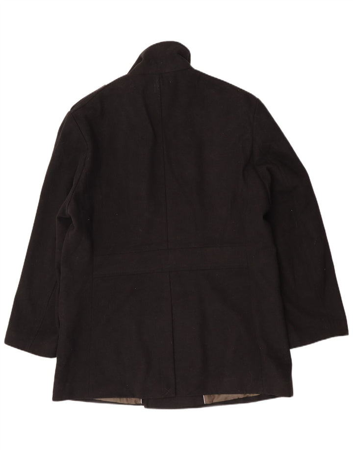Marks & Spencer haină militară pentru bărbați cu două piepturi UK 42 XL poliester negru
