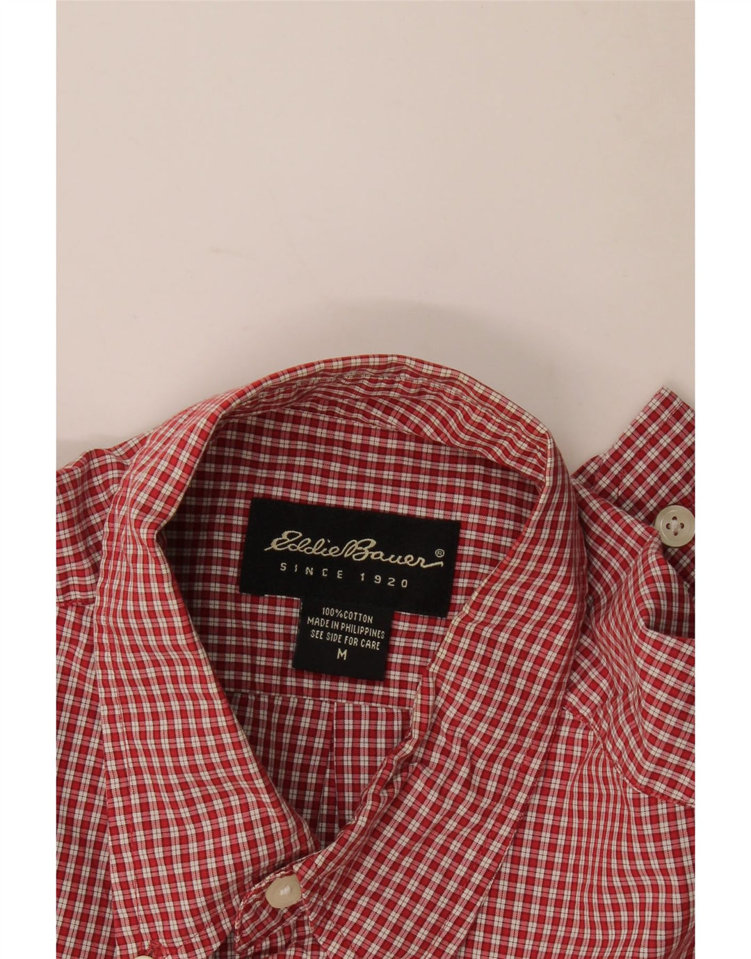 Cămașă pentru bărbați Eddie Bauer, bumbac cu carouri roșii medii