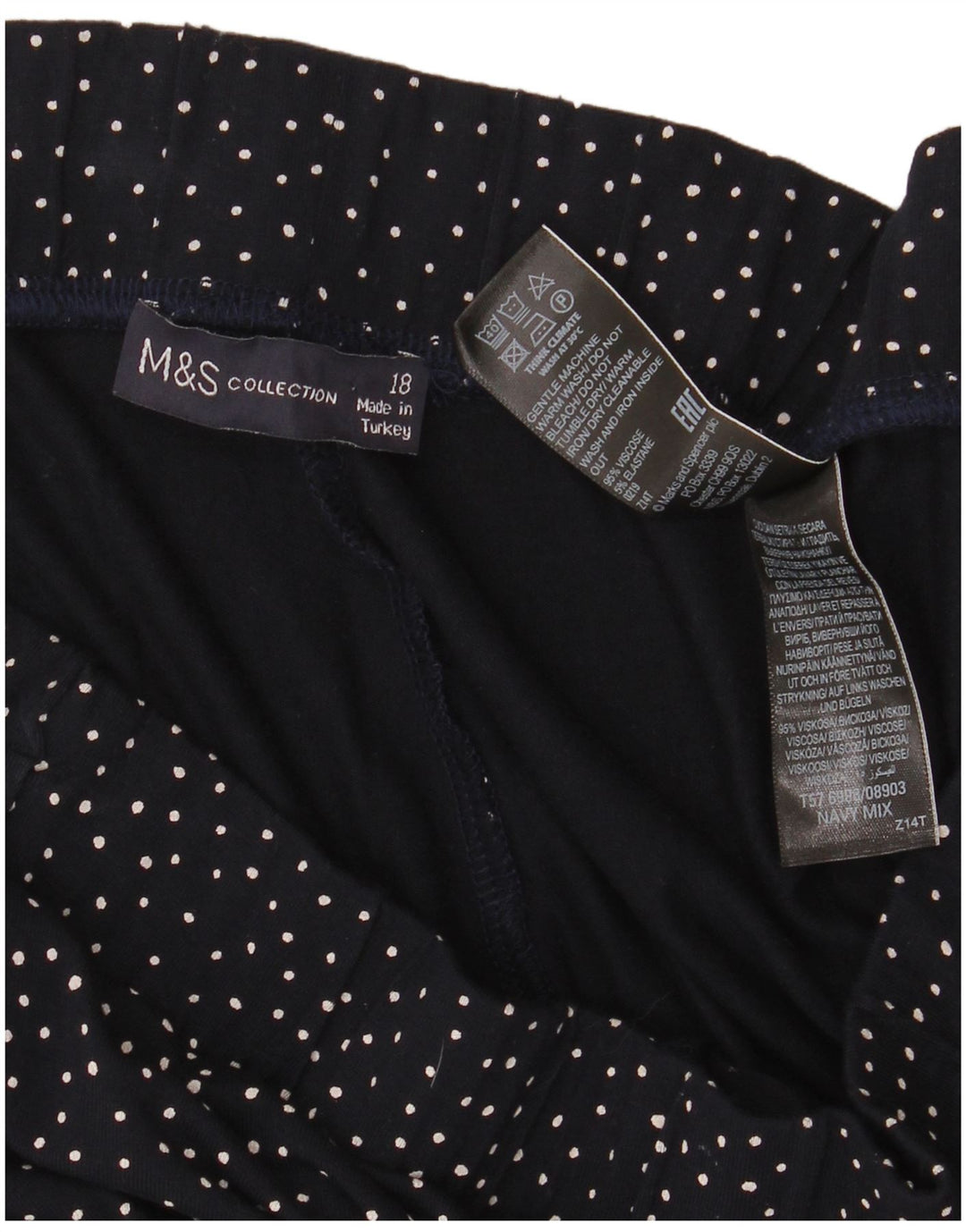 Leggings pentru femei Marks & Spencer UK 18 XL, viscoză cu buline bleumarin