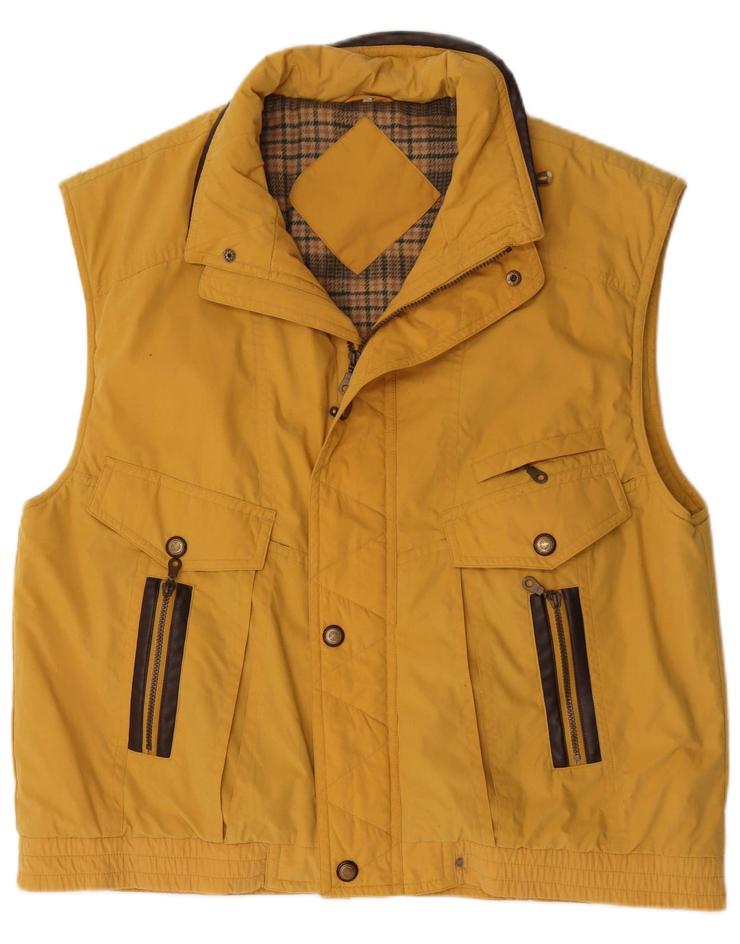 Gilet vintage pentru bărbați, UK 42 XL, poliester galben