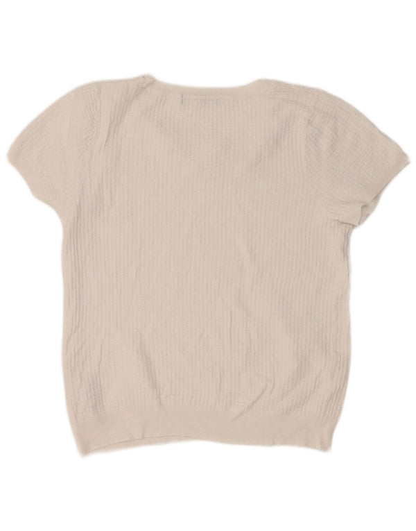 Marks & Spencer Tricou crop pentru femei Top UK 10 Bumbac alb mic