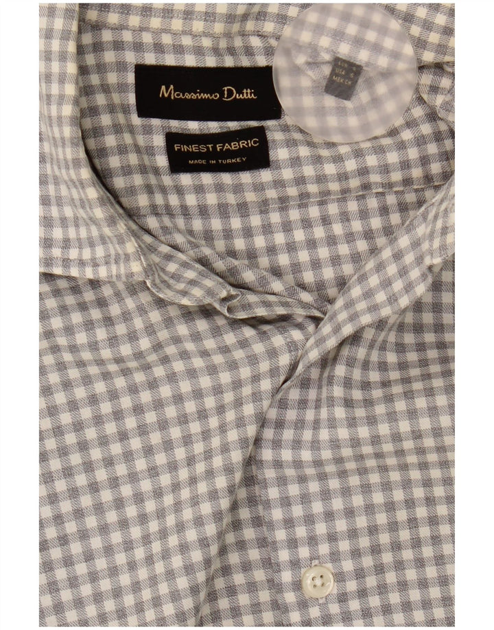 Cămașă Massimo Dutti pentru bărbați Mic Gri Vichy