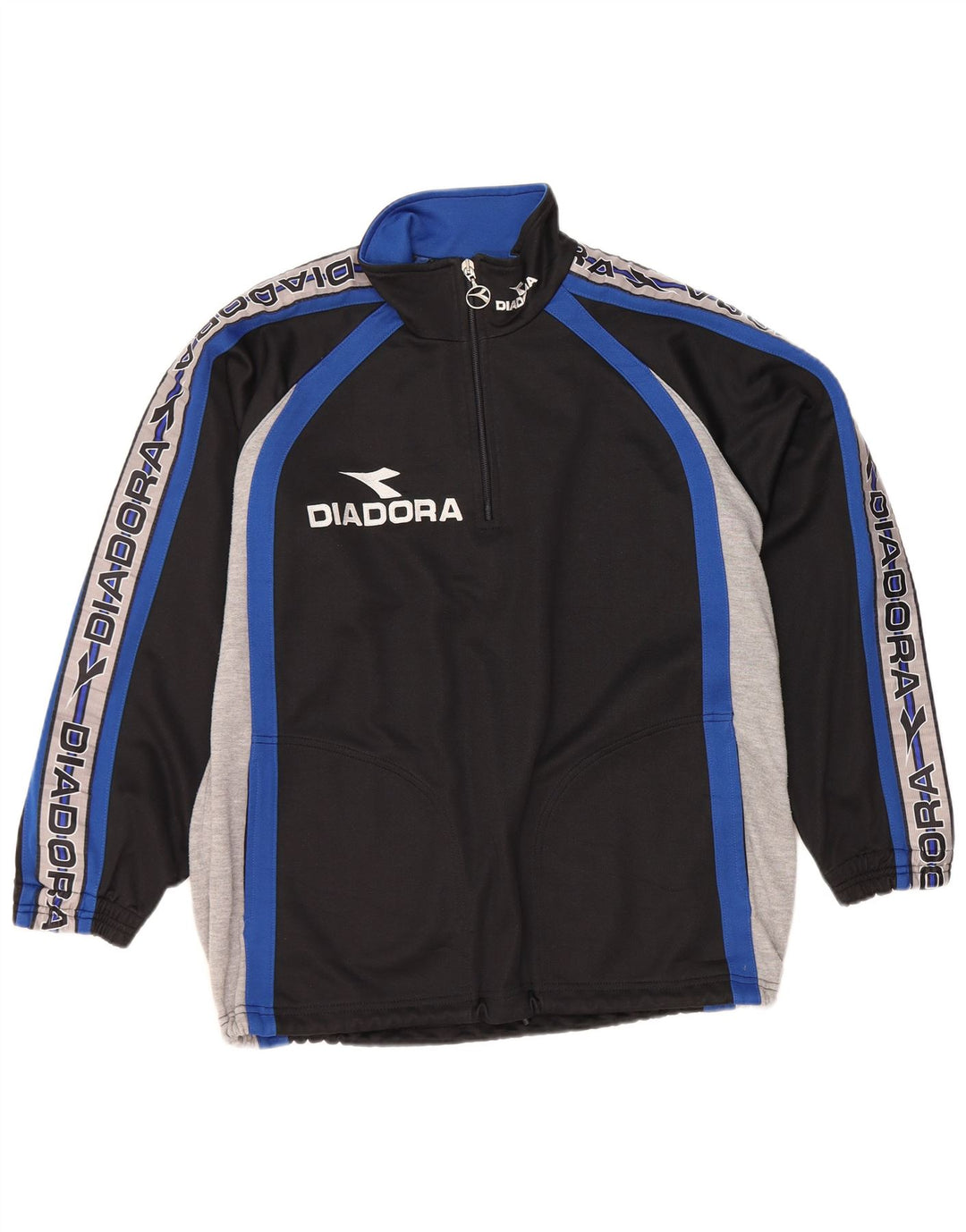 Jachetă de trening grafică Diadora pentru bărbați, mediu negru, color block