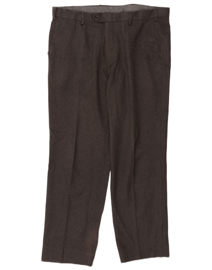 Marks & Spencer Pantaloni de costum obișnuiți drept bărbați L38 L31 poliester gri