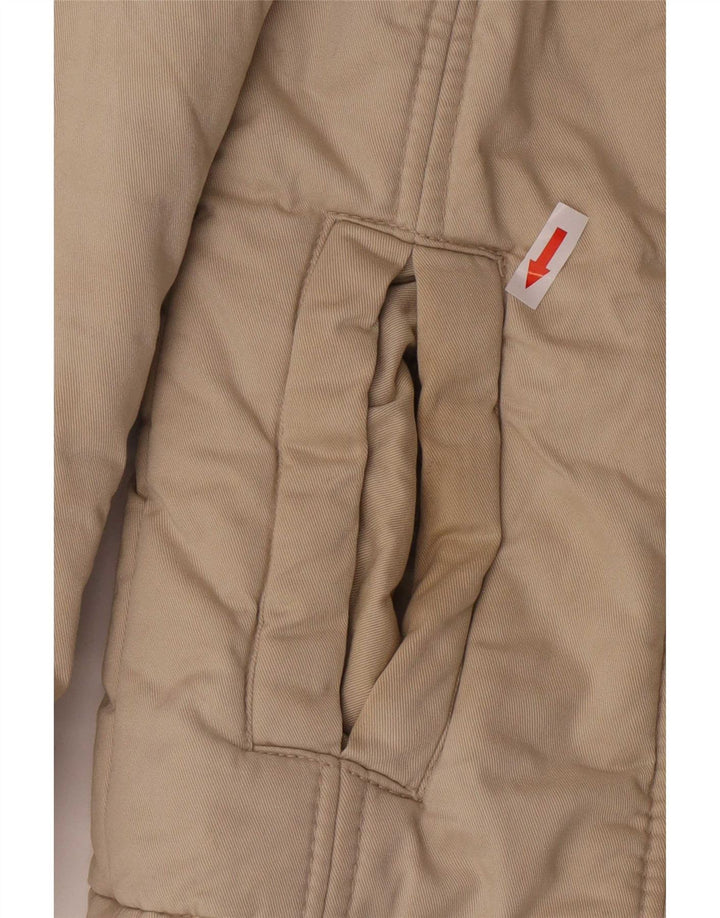Jachetă căptușită pentru femei Zara UK 12 Medium Bej Bumbac Clasic