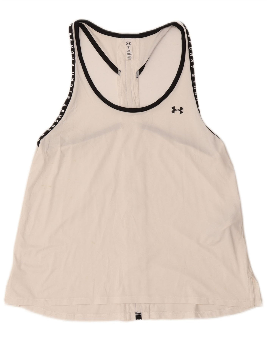 Top cu vestă grafică Under Armour pentru femei Heat Gear UK 12 Poliester alb mediu