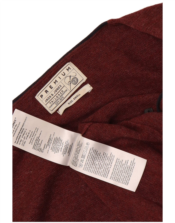 JACK & JONES Pulover cu decolteu în V pentru bărbați, bumbac maro mic
