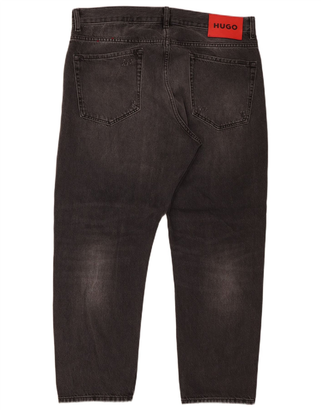 Hugo Boss Blugi Distressed drepte pentru bărbați W34 L27 bumbac gri