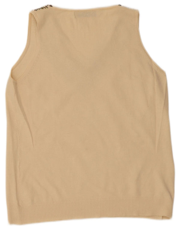 Vest Vest Top Femei Zara UK 14 Large Beige Ramie