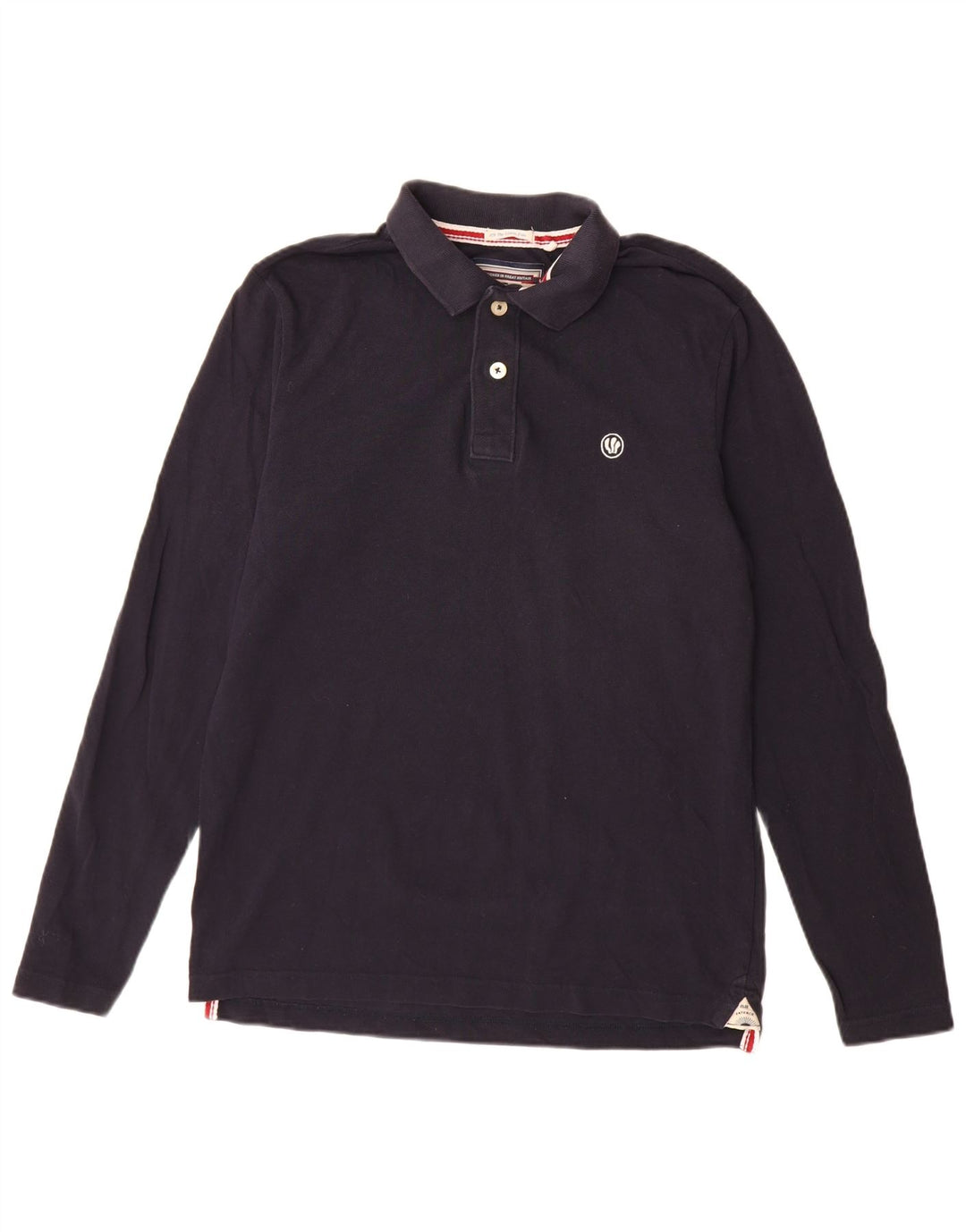 Tricou polo cu mânecă lungă pentru bărbați Fat Face, bumbac mediu albastru bleumarin