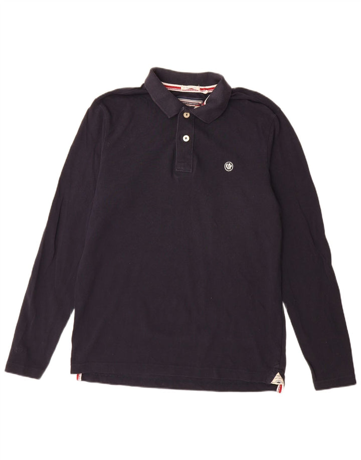 Tricou polo cu mânecă lungă pentru bărbați Fat Face, bumbac mediu albastru bleumarin