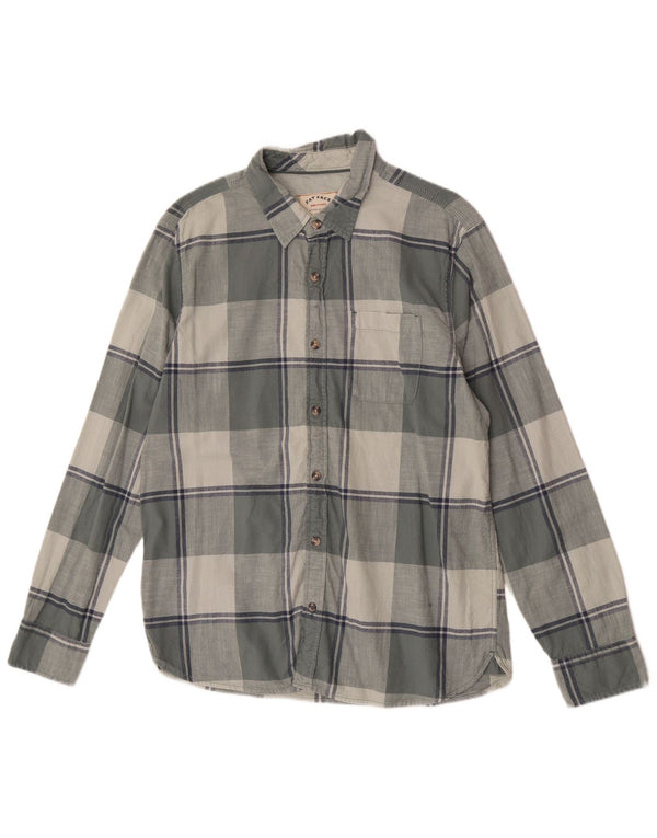 Fat Face Mens Flannel Shirt Large Grey Check Cotton