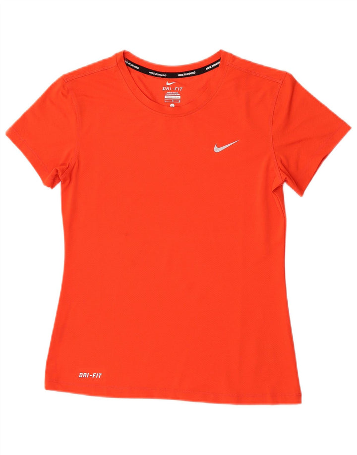 Tricou grafic Nike Dri Fit pentru femei Top UK 14 Poliester portocaliu mare