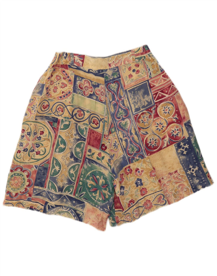 Pantaloni scurti chino vintage pentru femei W28 Medium Multicolor Patchwork Matase