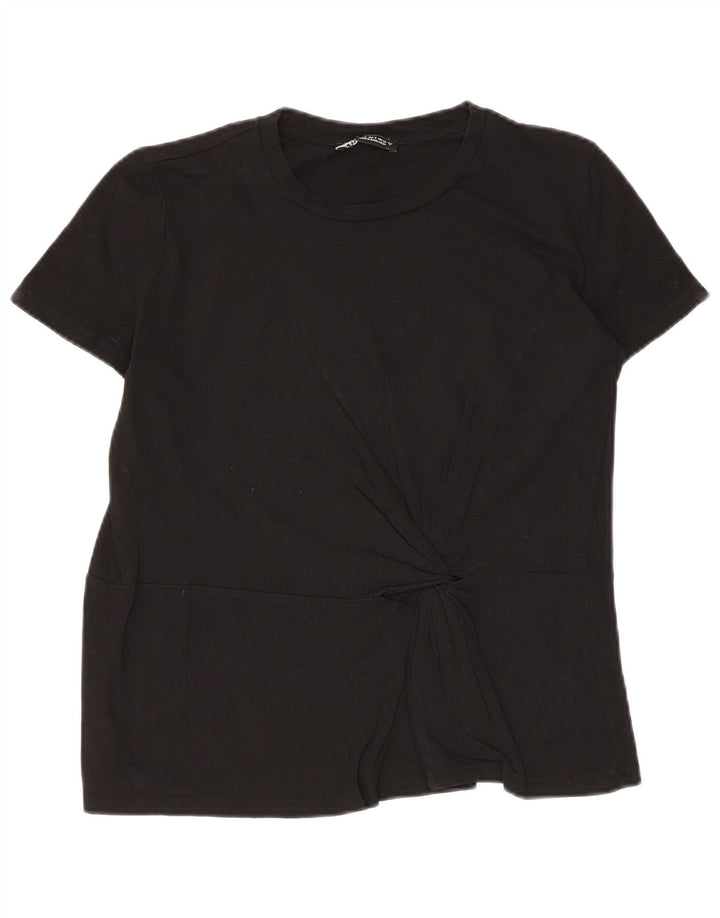 Bluză pentru femei Zara UK 10 mic bumbac negru