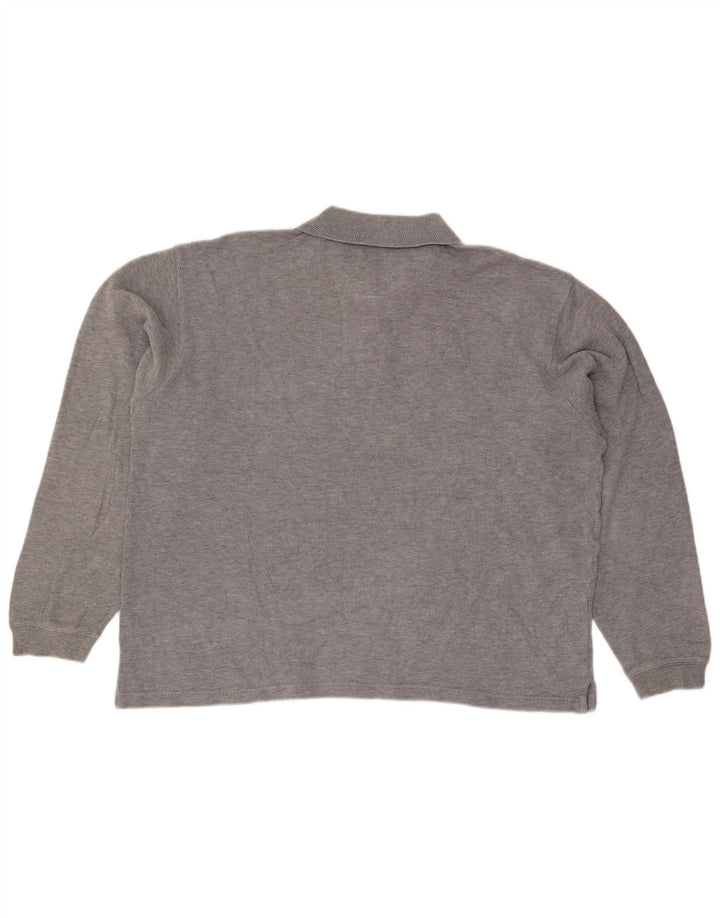 Tricou polo cu mânecă lungă pentru bărbați Izod, bumbac gri mare