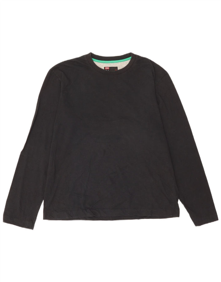 Bărbați Diesel Top grafic cu mânecă lungă XL bumbac negru