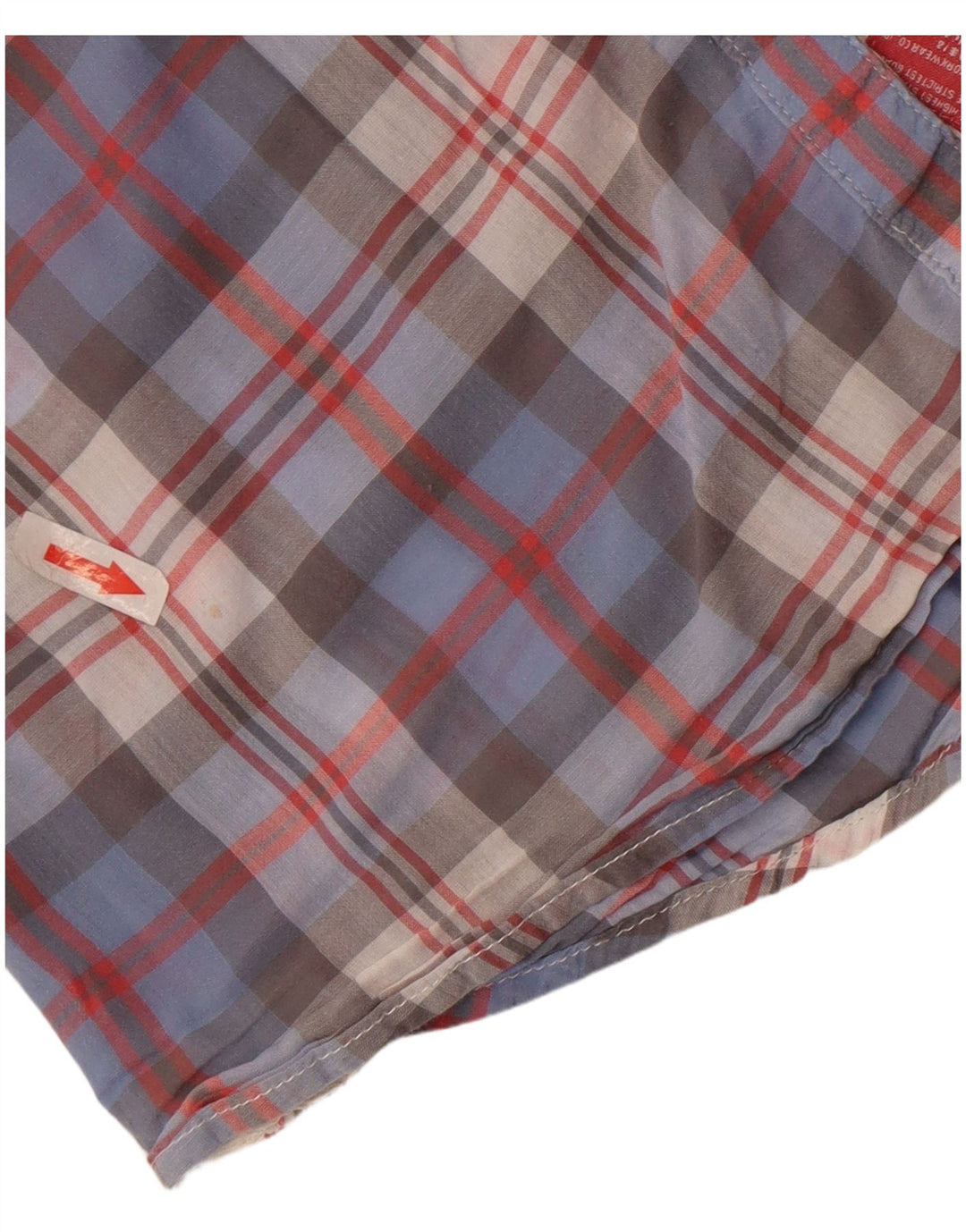 Cămașă Superdry pentru femei cu mâneci 3/4 UK 14, bumbac cu carouri albastru mediu